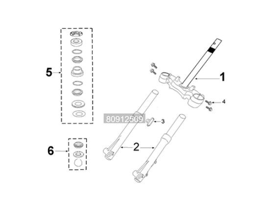 Fork steering Peugeot Tweet 125i E5 FL 2023-2025