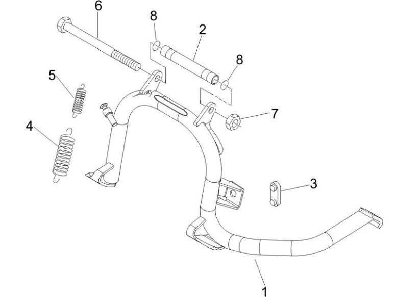 Telaio - Cavalletto Centrale Piaggio Zip 2000 4 tempi AC