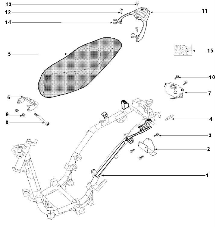 Sedile con telaio Peugeot Tweet 50 4 tempi AC