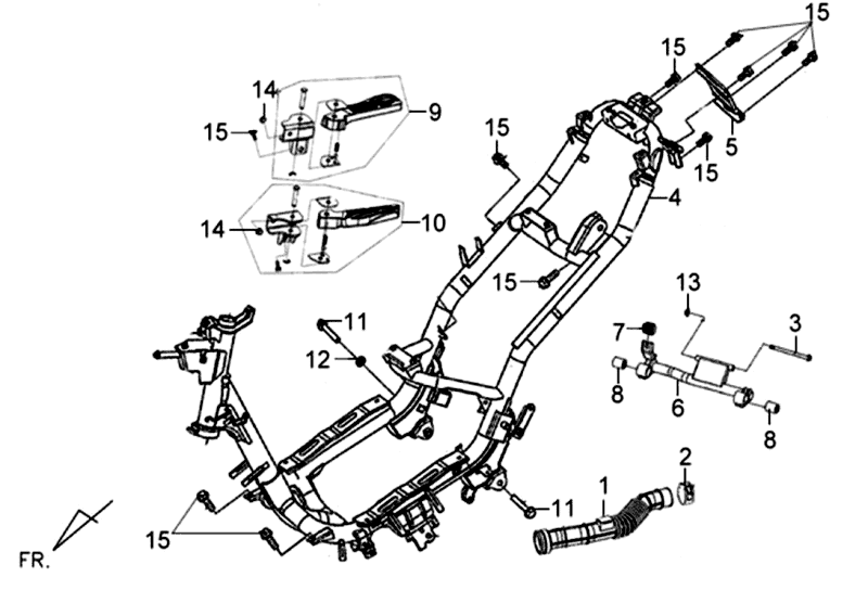 Telaio Sym Jet 4 (R086) rosso