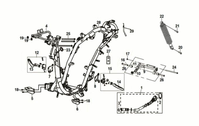 Telaio - Sospensione del motore Sym Jet 14 50i Euro 5