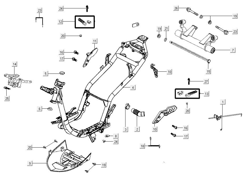 Frame body Kymco Super8 R E5