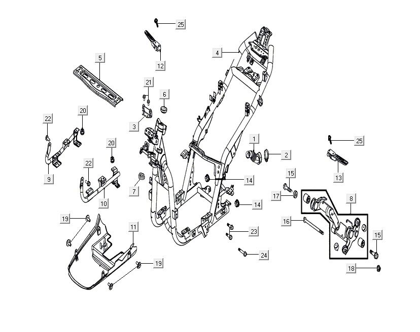 Telaio Agility 16+ 200i Argento metallizzato opaco