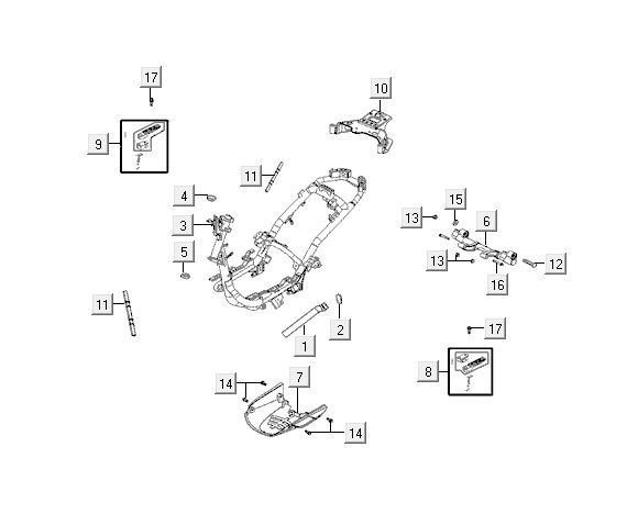 Telaio Kymco VP50 4 tempi Actecho in argento