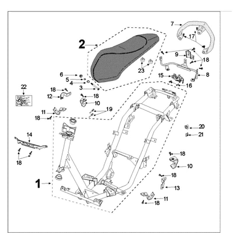 Telaio - Sella Peugeot Kisbee RS bianca