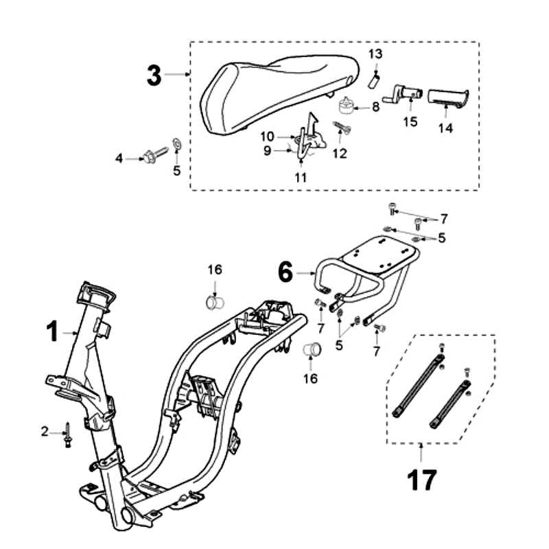 Telaio - Sella Peugeot Ludix 12 nera