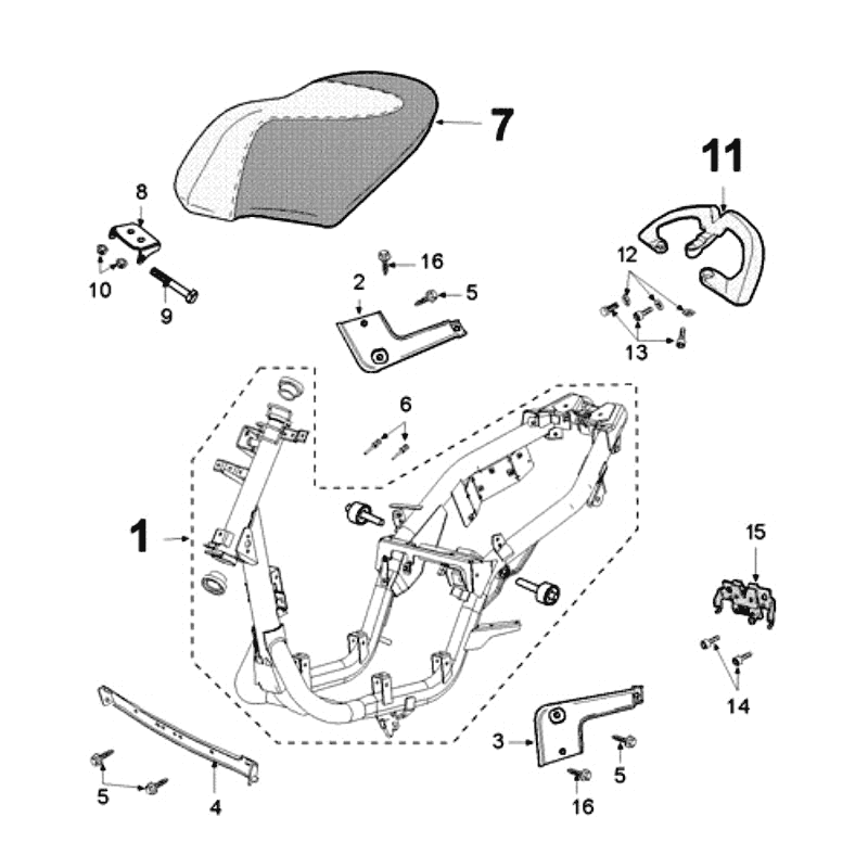 Telaio - Sella Peugeot New Vivacity 50 2 tempi AC blu scuro