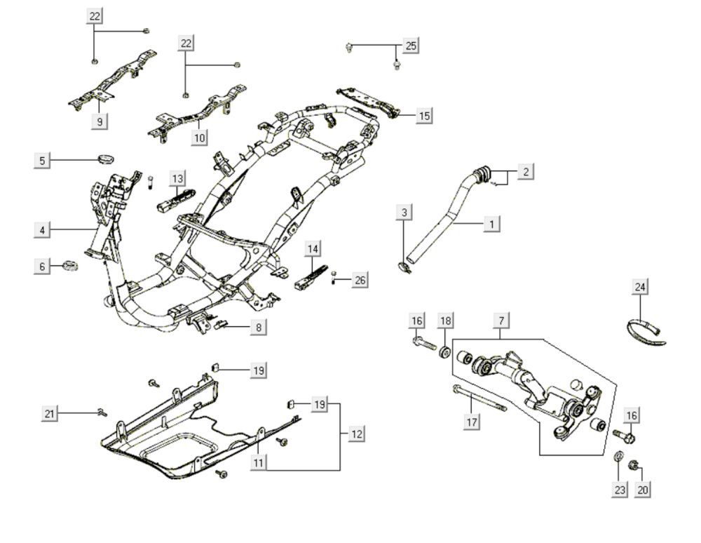 Telaio Kymco Like 200i Nero