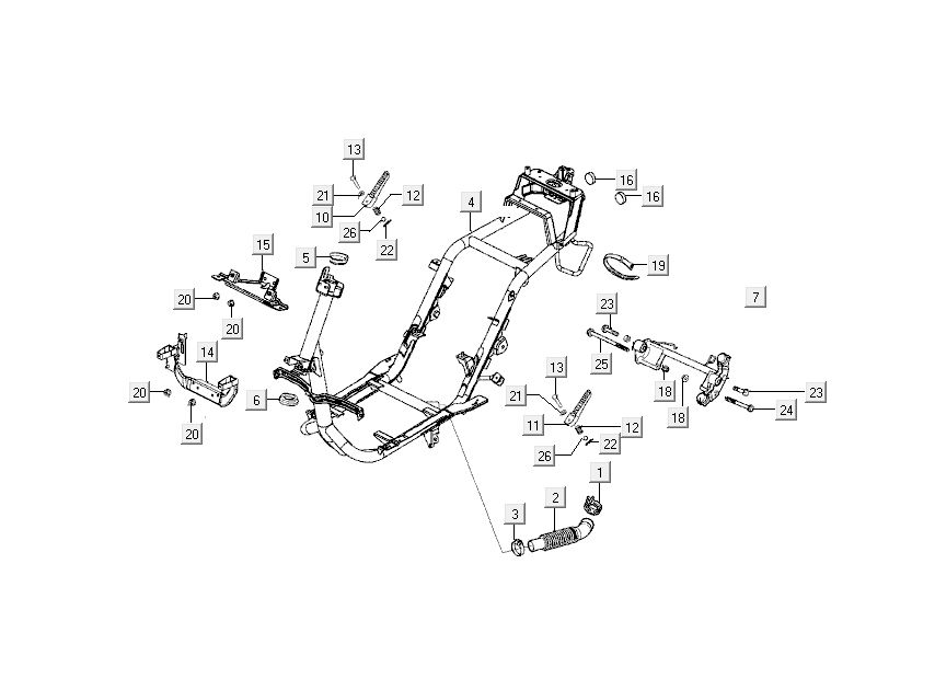 telaio Kymco Super9 50 2 tempi AC vecchio modello sportivo blu