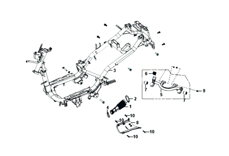Telaio - Sospensione del motore Sym Fiddle II Euro 4 (WH-006) bianco