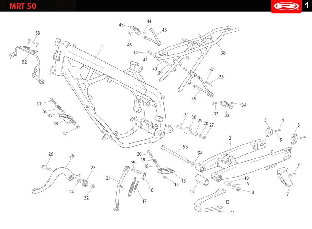 Telaio Rieju MRT SM nero 2010 a 2 tempi