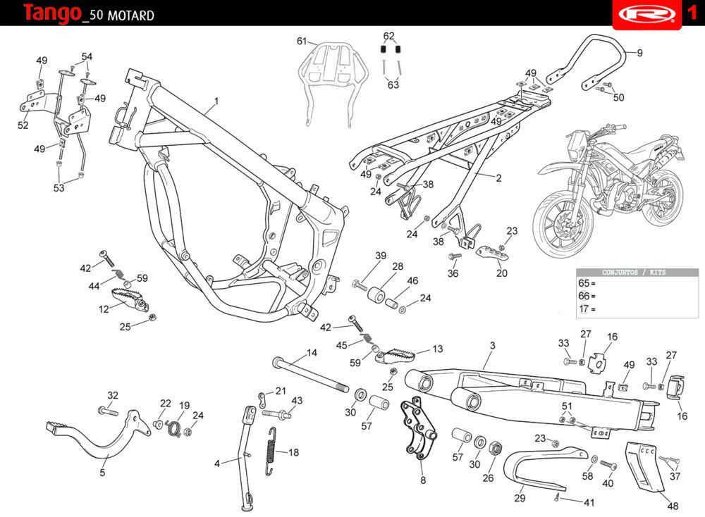 Telaio Rieju Tango blu 2010 a 2 tempi