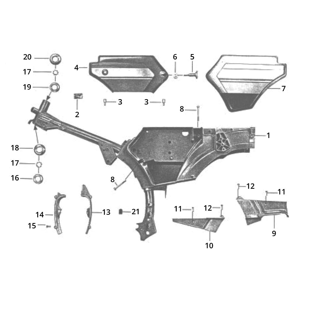 Telaio Zundapp C50 Sport 517-21L0