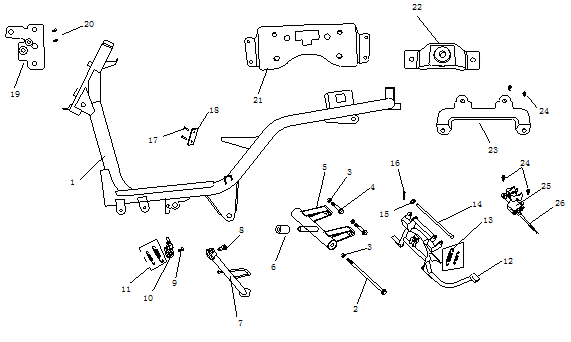 Parti del telaio AGM Ape 50 bianche