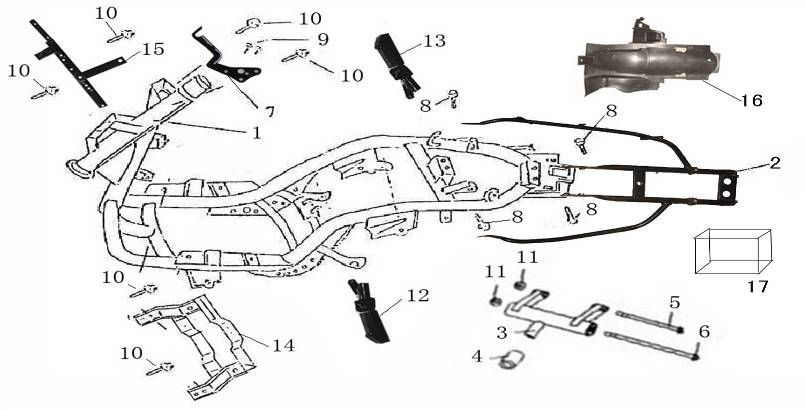 Parti del telaio blu AGM GT