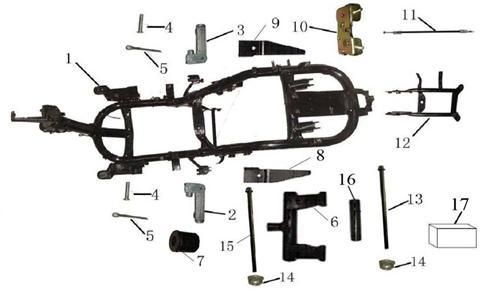 Parti del telaio China LX antracite