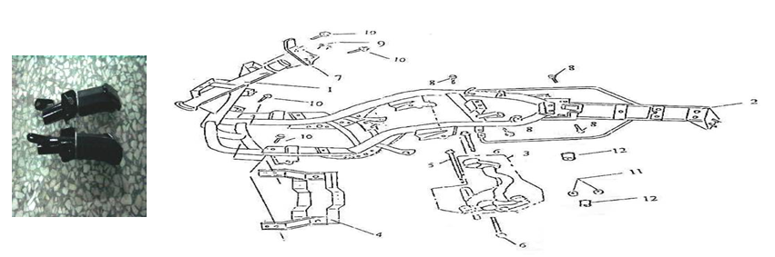 Parti del telaio China Retro 125