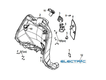 Coperchio interno anteriore Sym E-Fiddle Primavera Blue (BU2154U)