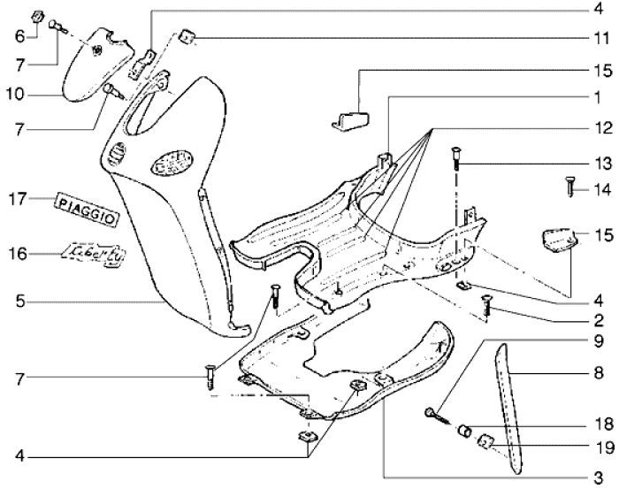 Pedana Piaggio Liberty 4 tempi ←2006