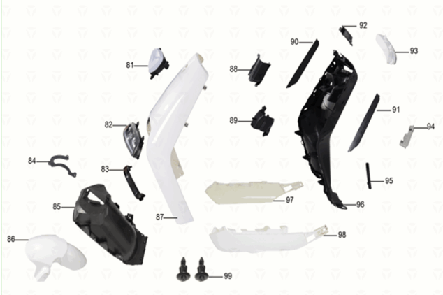 Parete/pannello antivento anteriore Yadea G5