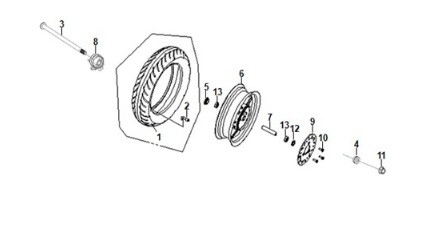 Ruota anteriore Sym E-Fiddle