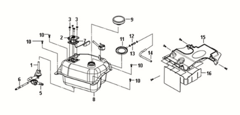 Serbatoio carburante Sym Fiddle III 50 E3