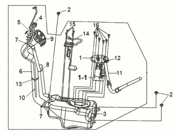 Serbatoio carburante Sym Mio 50I E5