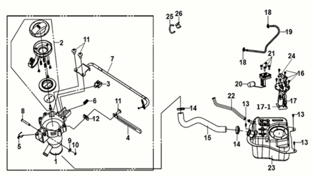 Serbatoio carburante Sym X-Pro 50 E5