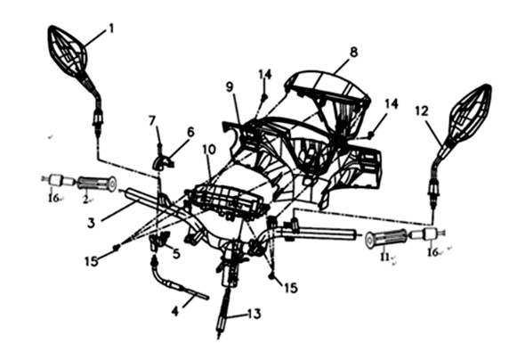Cavo acceleratore/coperchio da banco Sym Symphony ST 200I White (WH-006)