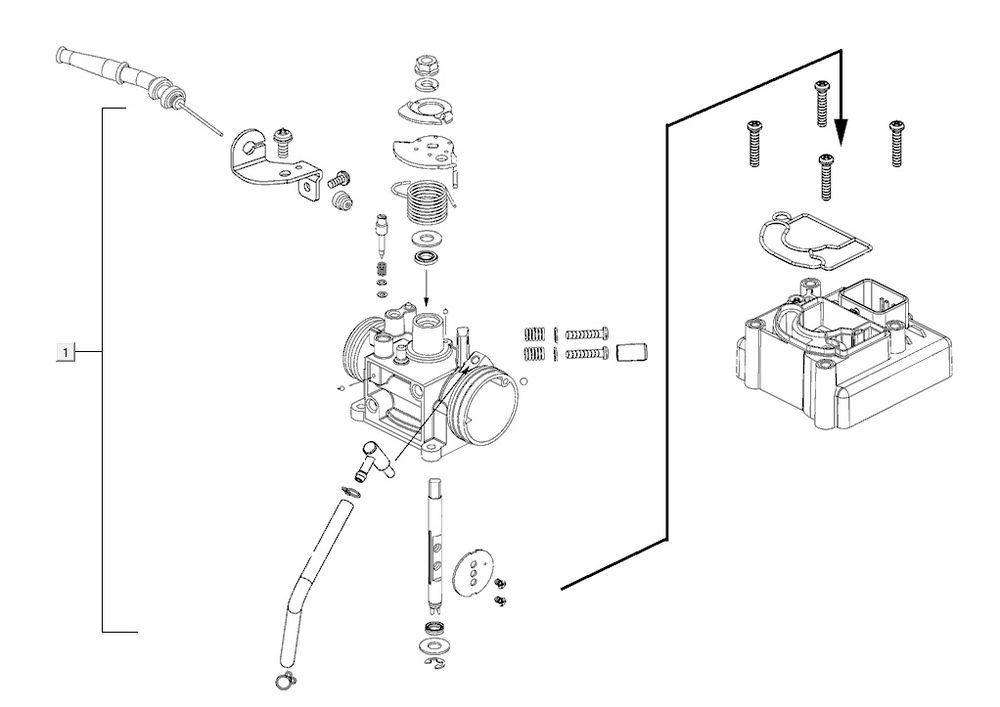 Corpo acceleratore Agility 16+ 200i in argento metallizzato opaco