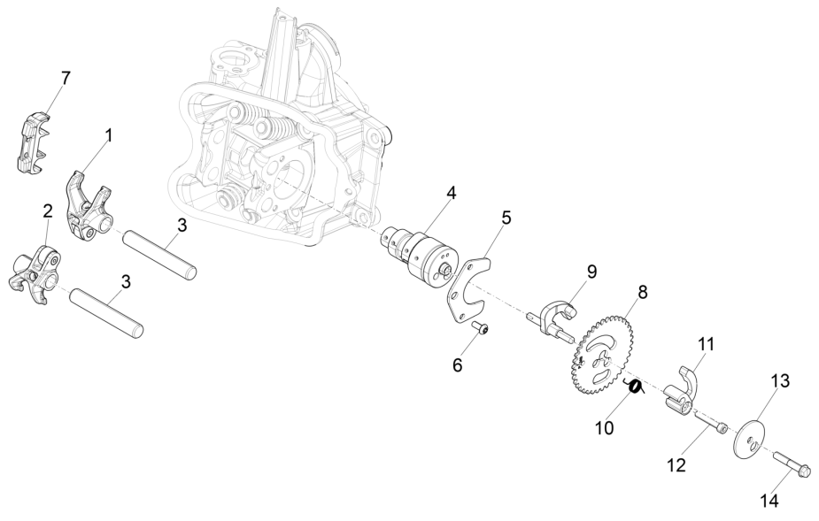 Albero a camme - Pignone albero a camme - Piaggio MP3 350 Maxi Sport ABS Euro 4 2018-2020