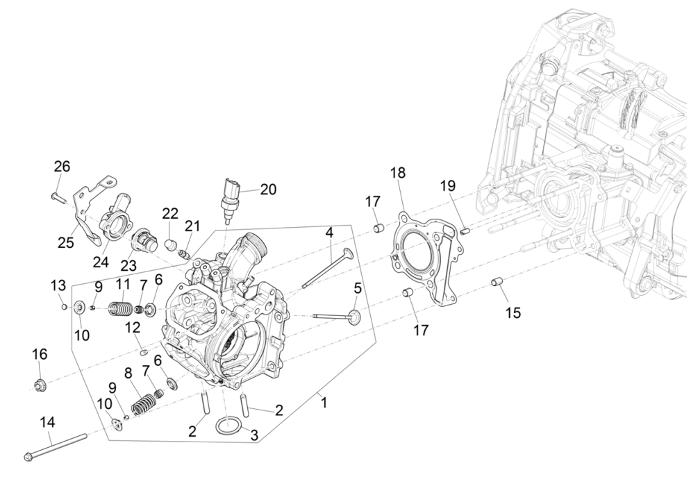 Testa cilindro - Valvole Vespa GTS 125 IE ABS Euro 5 2021