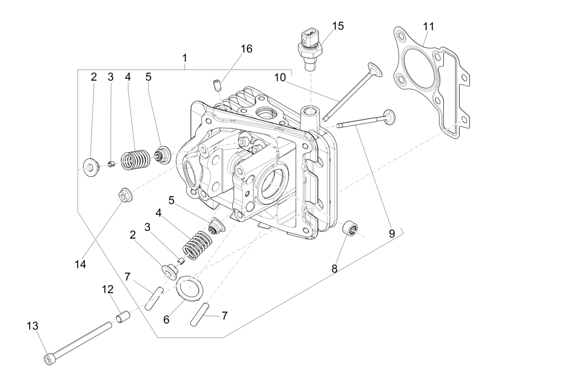 Testa cilindro - Valvole Piaggio Liberty 50 4 tempi AC IGET 3V Euro 4