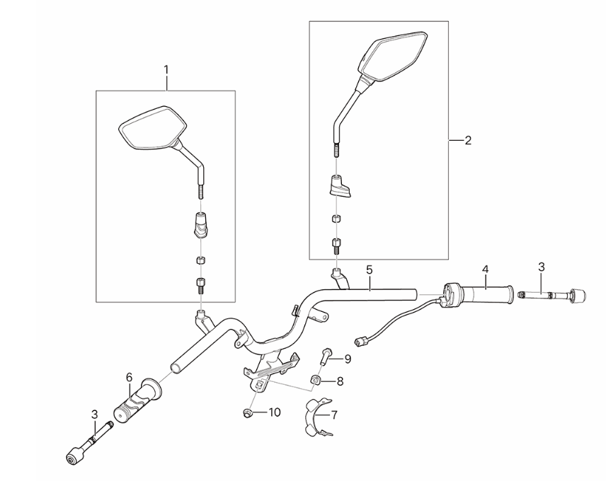 Specchio con maniglia Yadea Voltguard