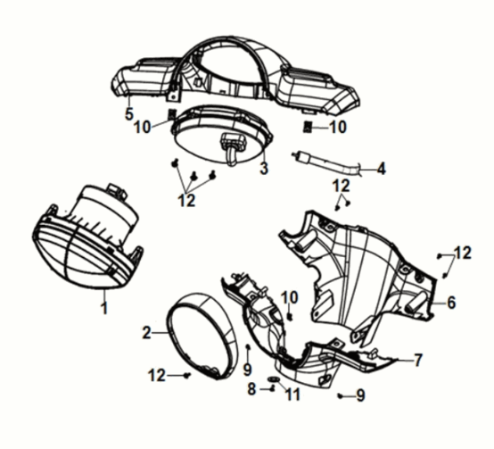 Copri maniglia faro Sym Fiddle IV 50 E5 Matt Indigo (BUP-275U)