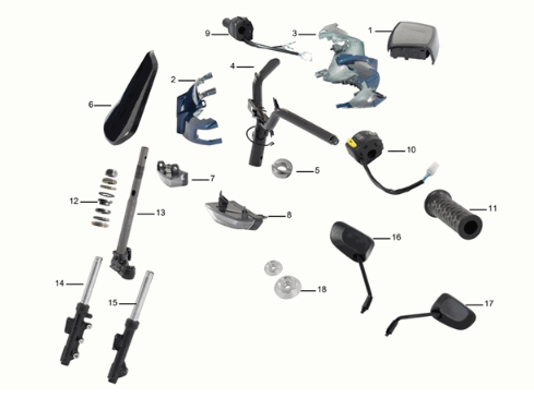 Manubrio/forcella anteriore Yadea C1S