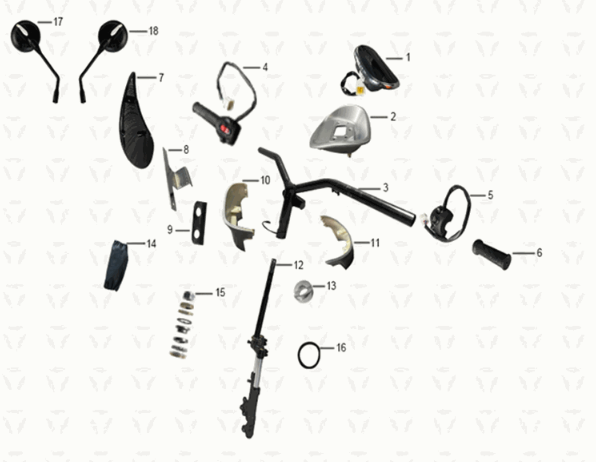 Manubrio/forcella anteriore Yadea M6L