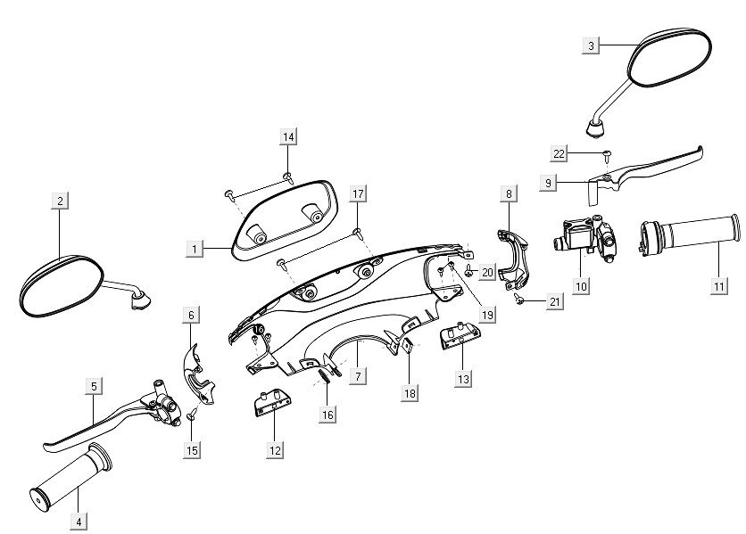 Specchietti - Copri manubrio - Manopole - Leve freno Niu M+ Sport