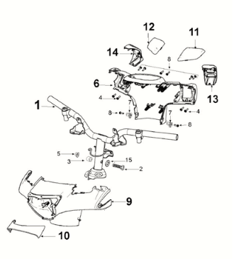 Handlebar Peugeot Django 125 2021-2022 BLUE/ MAD GREY (S5)