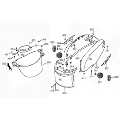Vano casco - Carene laterali Znen Snail 50 4T AC nero