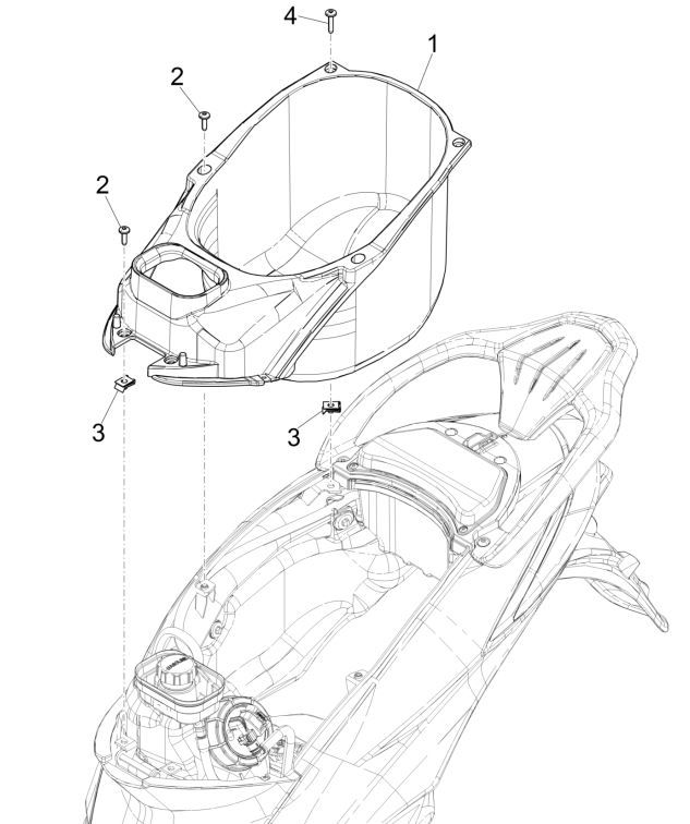 Scatola porta casco Piaggio Liberty 125 IGET 3V ABS Euro 5