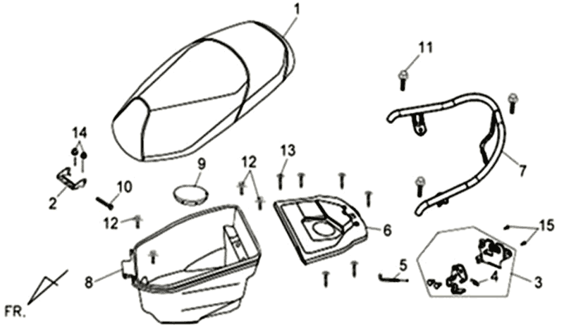 Scatola porta casco Sym Allo (WH871) champagne