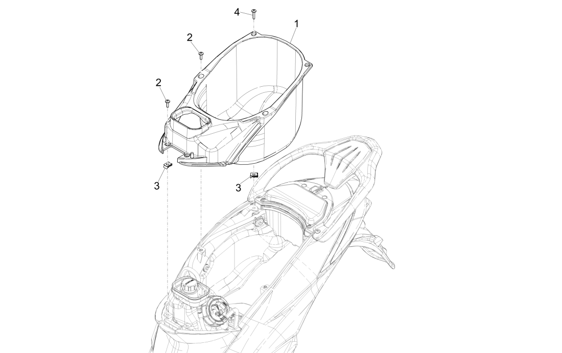 Scatola porta casco Piaggio Liberty 50 4 tempi AC IGET 3V Euro 4