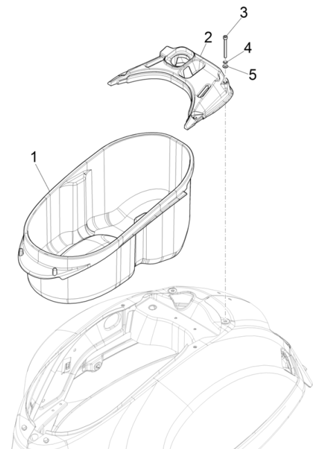 Scatola porta casco Vespa GTS 125 IE ABS Euro 5 2021