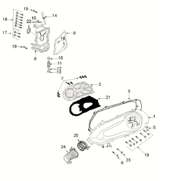 Housing cover Peugeot Django 125 EFI E5 2021-2022