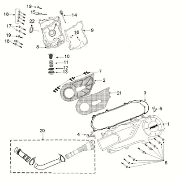 Housing cover Peugeot Tweet 125 Z PRO 2021-2022