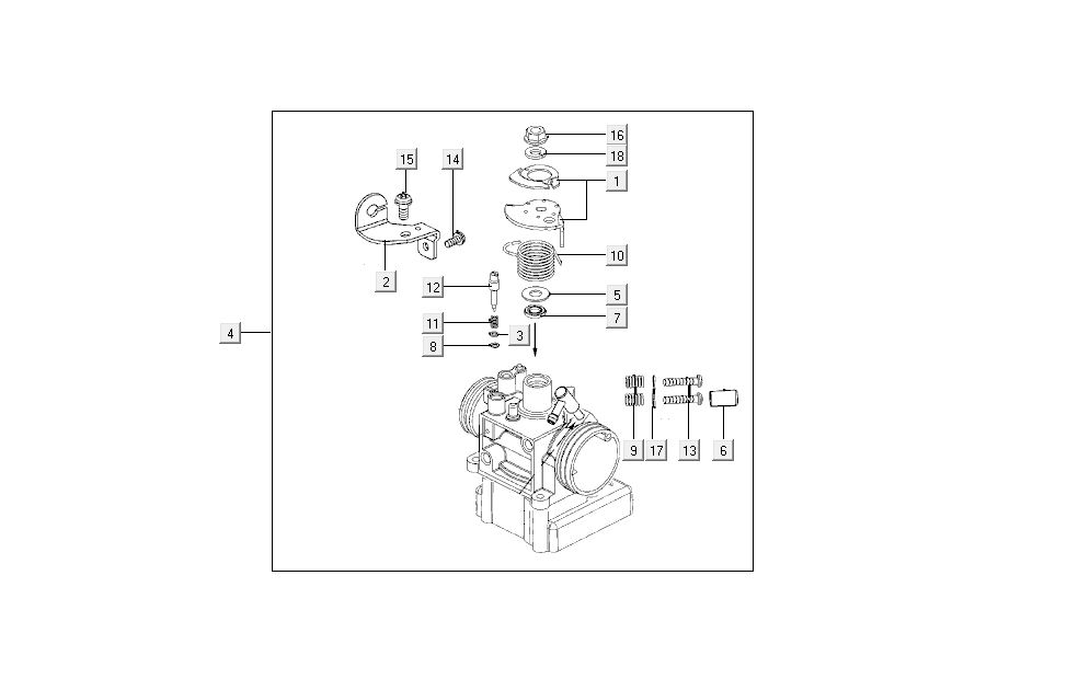 Corpo gas rosso Kymco New Sento 50i 4 tempi