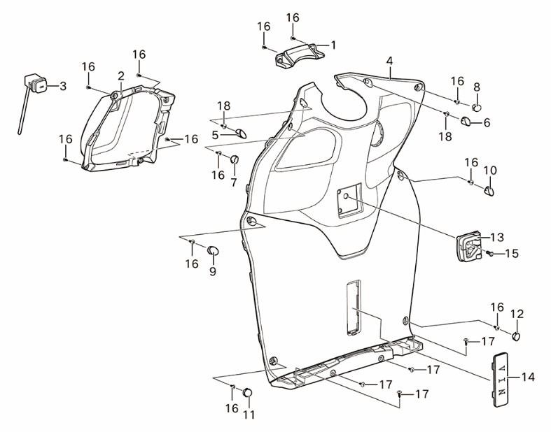 Pannello frontale interno Yadea Voltguard