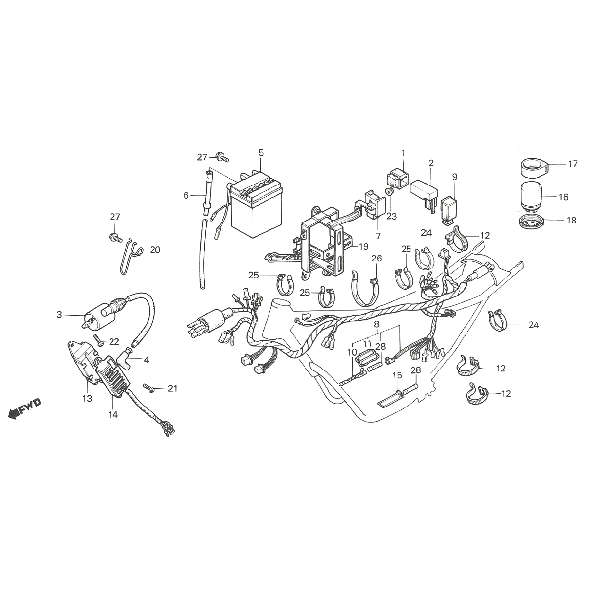 Cablaggio Honda MTX 50