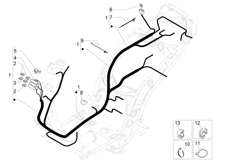 Cablaggio Piaggo Zip 50 4 tempi IGET 3V Euro 4